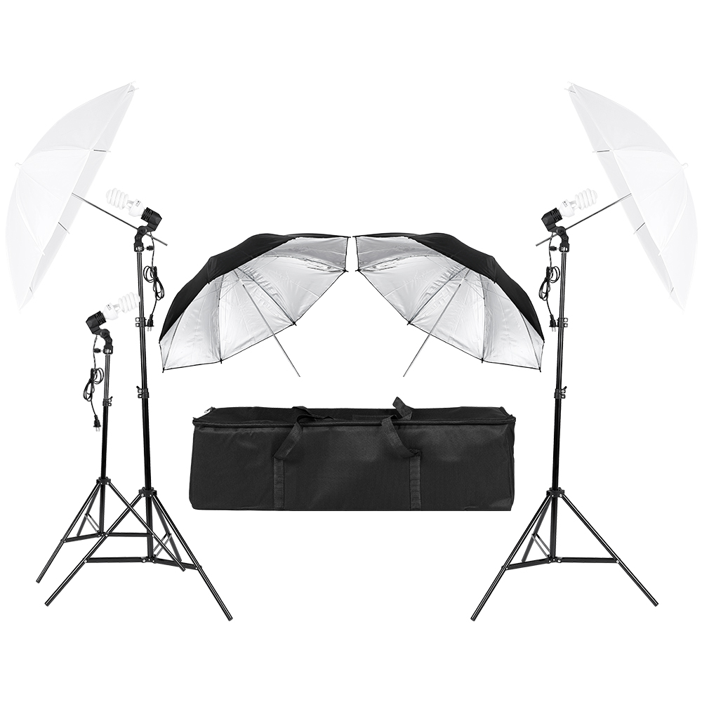 Photography Umbrella Lights - 3*45W Fotografia Foto Vídeo Retrato Estúdio