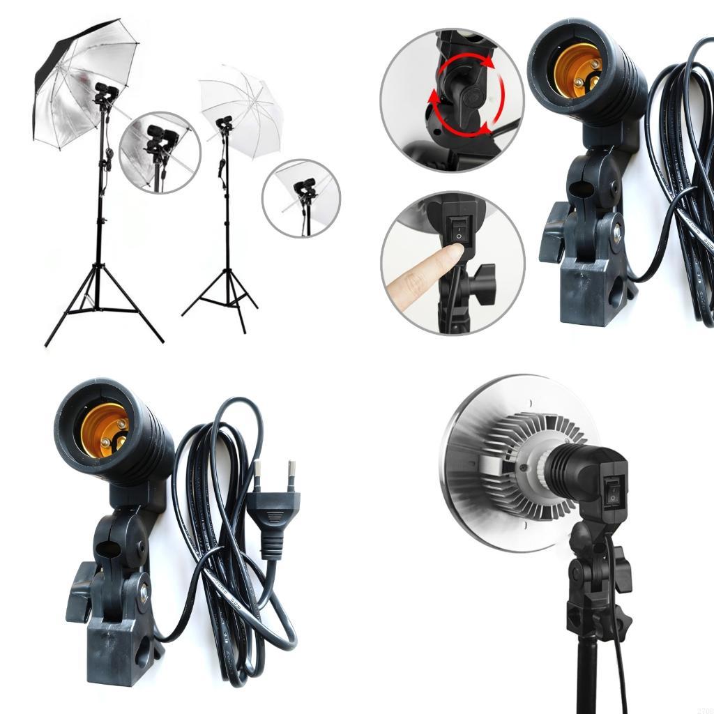 Photography Umbrella Lights - Suporte luz E27 para refletor guarda-chuva