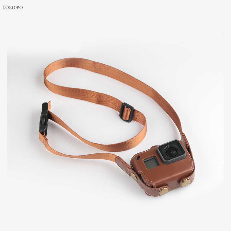Camera Strap Leather - Estojo de couro para gopro hero