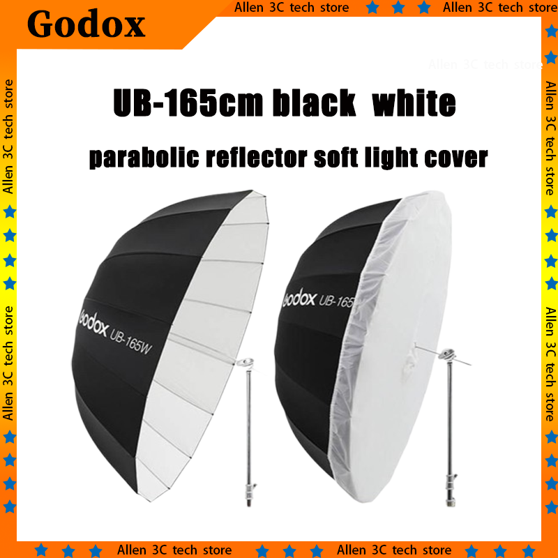 Photography Umbrella Lights - Guarda-chuva Refletor Parabólico Godox UB165cm Preto